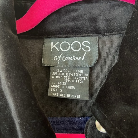 Koos of Course Velvet Shirt with Design on Back. Size Small In EUC. Button down. - Picture 2 of 8